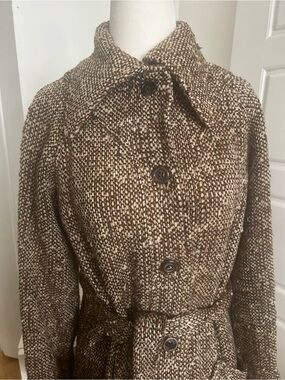 Vintage Auckie Sanft Pure Virgin Wool Tweed Belted Coat Montreal